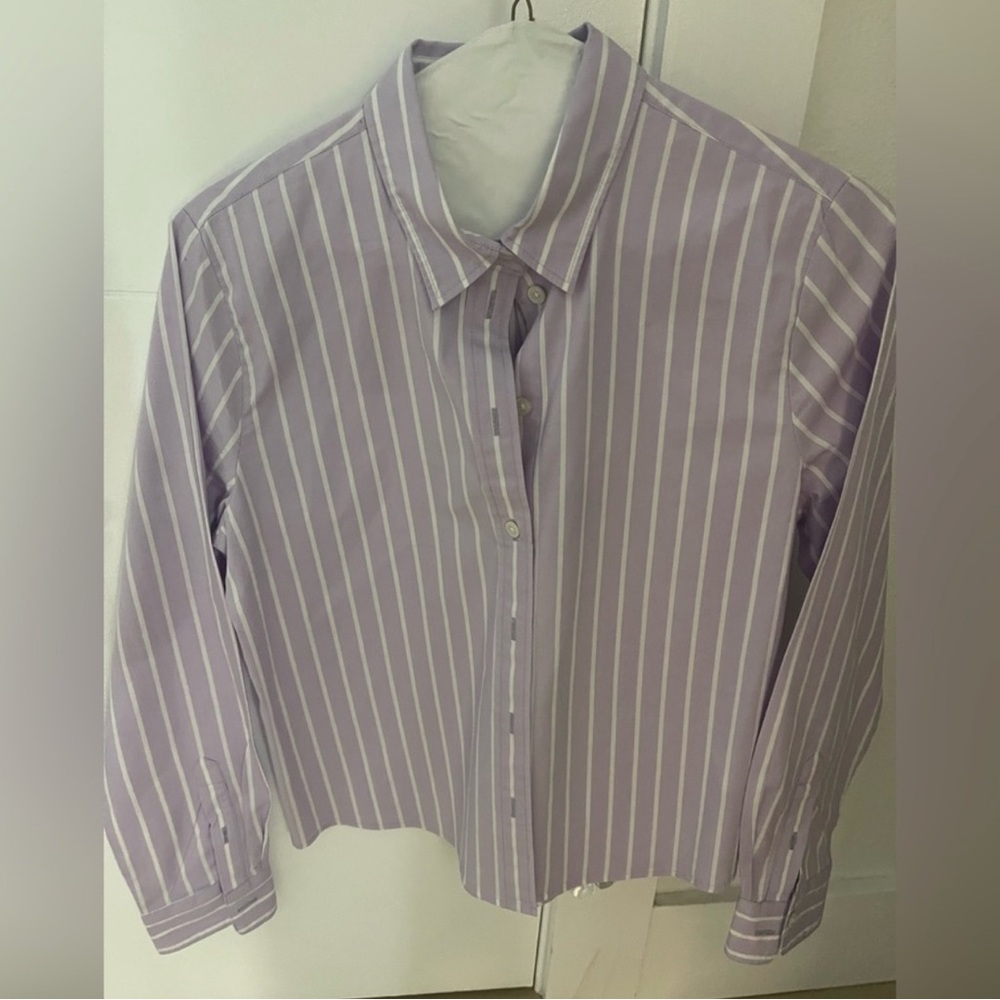 J. Crew Lavender Striped Shirt XS button down